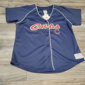 NEW Chicago Cubs Jersey Adult LG Blue Lady Slugger‎ Genuine Merchandise Stitched
